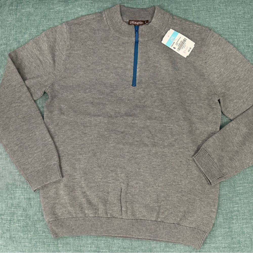 J. McLaughlin Kids Gray Pull Over Sweater Size 6